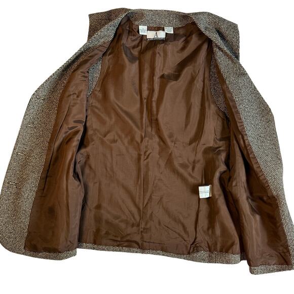 A Line Anne Klein Women's Brown Wool Vest Button Down Women's Size 6 Vintage 90s - Picture 4 of 11